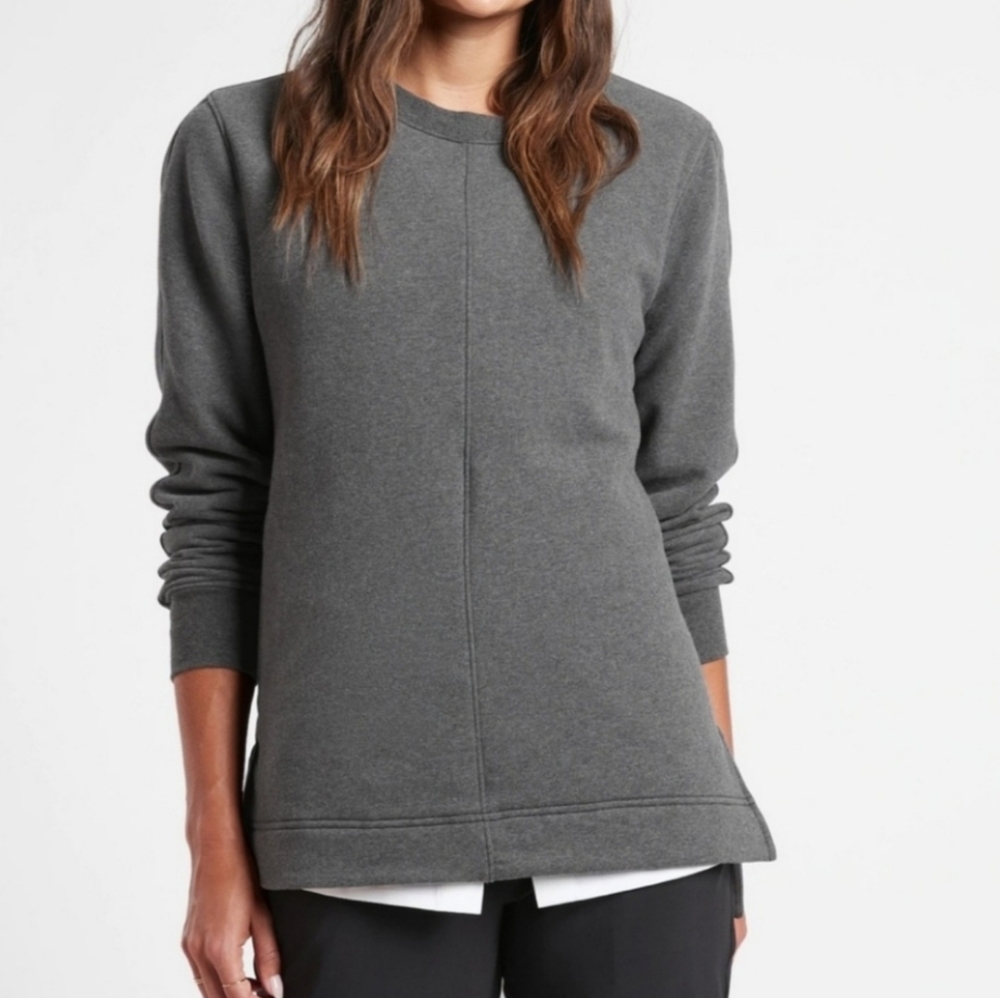 Athleta Retroplush Charcoal Long Sweatshirt